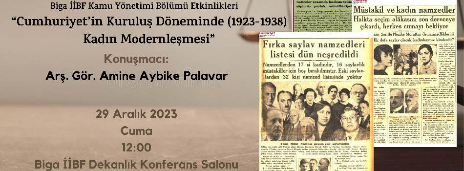 "Cumhuriyet'in Kuruluş Döneminde (1923-1938) Kadın Modernleşmesi" Bölüm Semineri