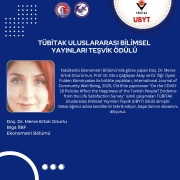 Doç. Dr. Merve Ertok Onurlu’ya TÜBİTAK’tan Teşvik Ödülü
