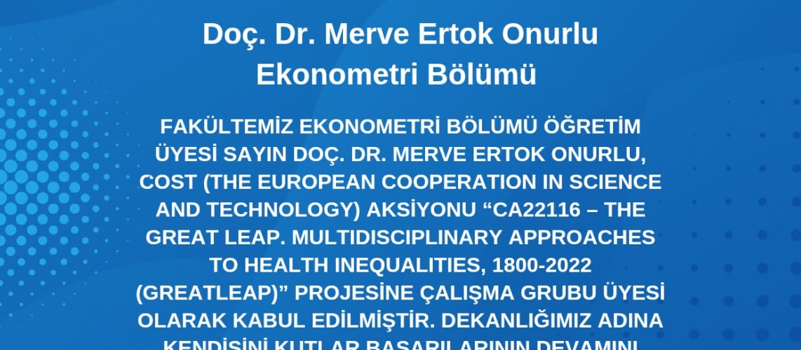 Doç. Dr. Merve ERTOK ONURLU, COST Projesinde