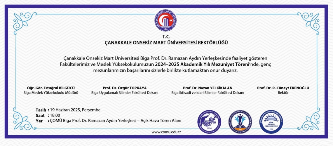 2024-2025 Akademik Yılı Mezuniyet Töreni