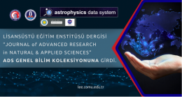 Lisansüstü Eğitim Enstitüsü Dergisi “Journal Of Advanced Research İn Natural & Applıed Scıences” ADS Genel Bilim Koleksiyonuna Girmiştir