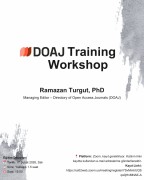 “DOAJ Training Workshop” Düzenlenecektir