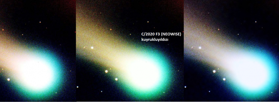 30cm'lik teleskop ile gözlenen Neowise kuyrukluyıldızı