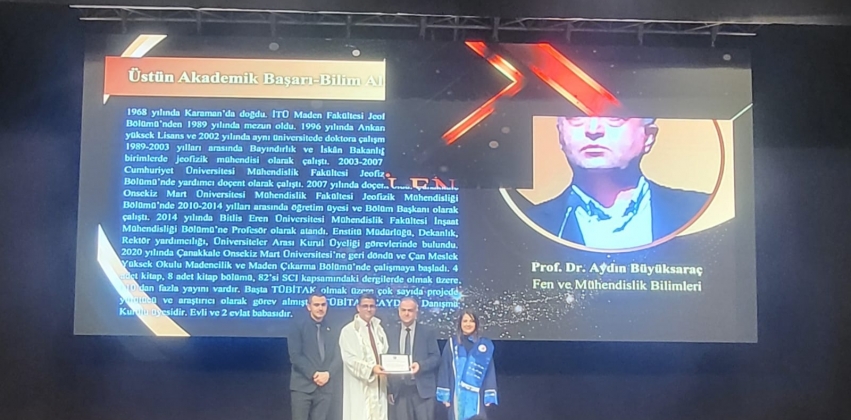 Öğretim Üyemiz Prof. Dr. Aydın BÜYÜKSARAÇ Ödül Aldı