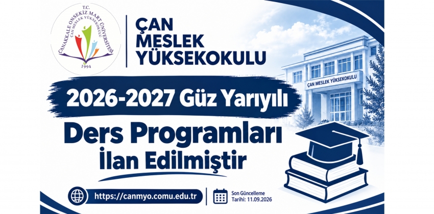 2026-2027 Güz Yarıyılı Ders Programları 