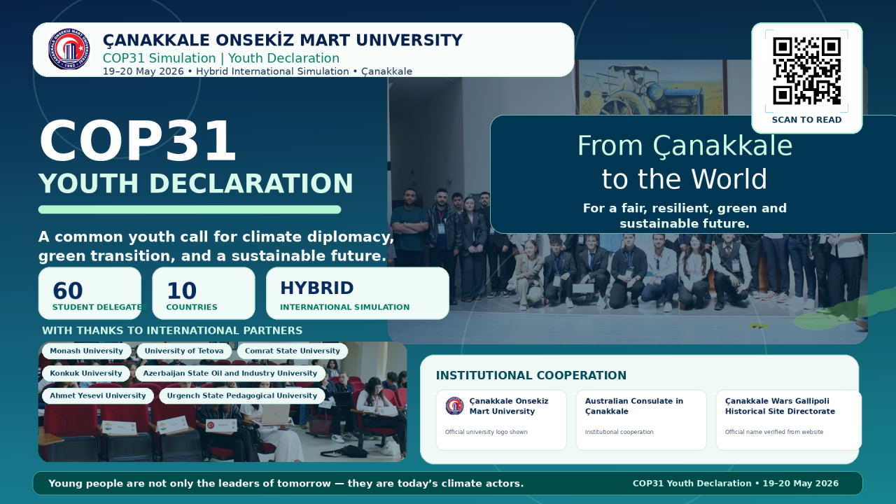 Çanakkale Onsekiz Mart University COP 31 Youth Declaration 