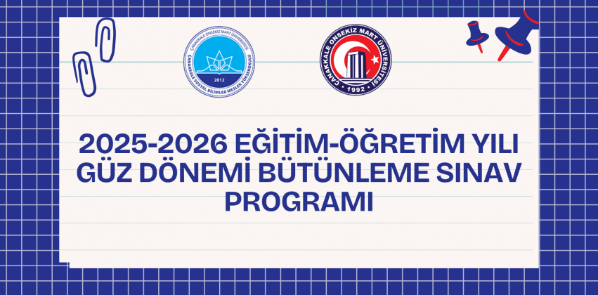 2025-2026 GÜZ DÖNEMİ BÜTÜNLEME SINAV PROGRAMI
