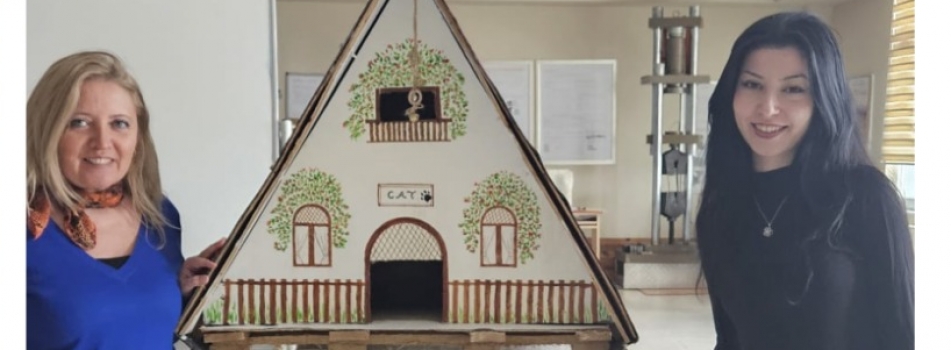 Geleceğin Teknikerlerinden Örnek İş Birliği: Atıklar Kedi Yuvasına Dönüştü