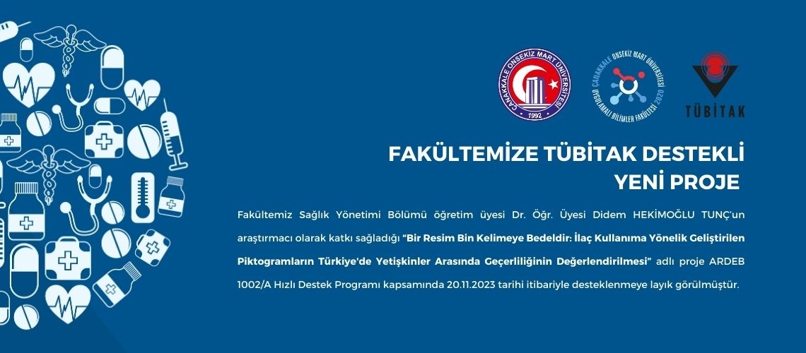 Fakültemiz öğretim üyelerinden Dr. Öğr. Üyesi Didem Hekimoğlu Tunç'un TÜBİTAK Projesi Desteklenmeye Değer Bulundu.