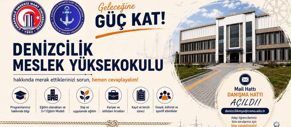 Denizcilik Meslek Yüksekokulu Mail Danışma Hattı Açılmıştır! Tüm soru ve görüşleriniz için bize ulaşın!