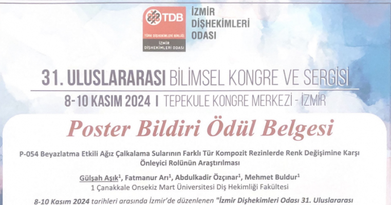 31. Uluslararası Bilimsel Kongre ve Sergisi 'Jüri Özel Ödülü'