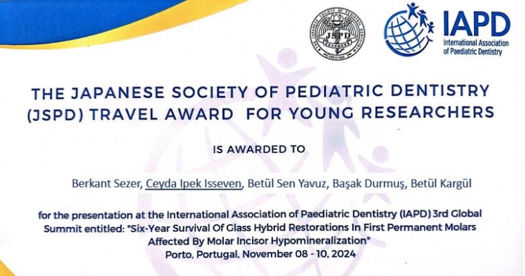 IAPD Global Summit Japanese Society of Pediatric Dentistry Ödülü