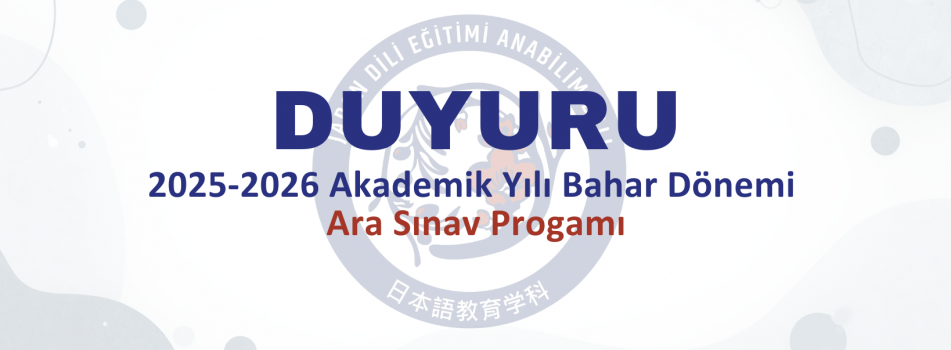 2025-2026 Akademik Yılı BAHAR Dönemi Ara Sınav Programı 