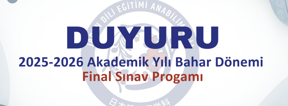 2025-2026 Akademik Yılı Bahar Dönemi Final Sınav Programı 