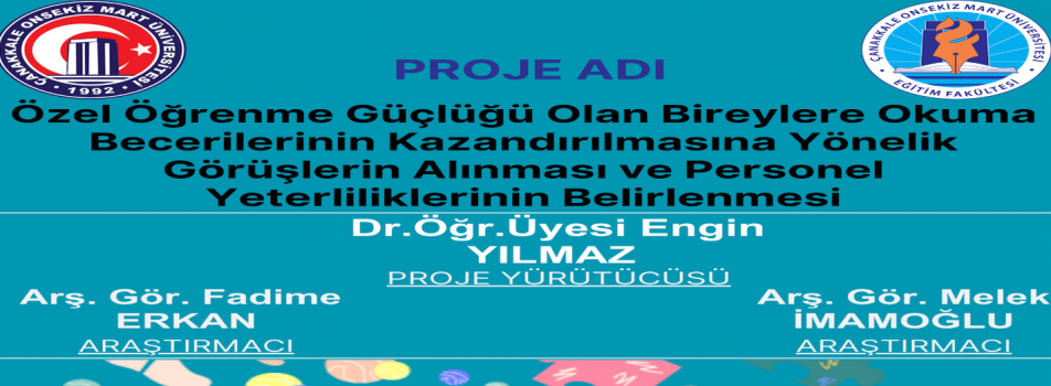 ÇOMÜ BAP Koordinatörlüğü tarafından desteklenen projemiz