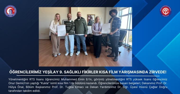 Öğrencilerimiz Yeşilay 9. Sağlıklı Fikirler Kısa Film Yarışmasında Zirvede!