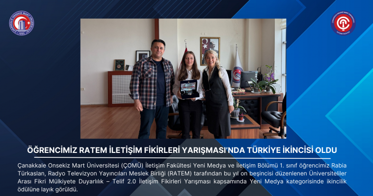 Öğrencimiz RATEM İletişim Fikirleri Yarışması’nda Türkiye İkincisi Oldu