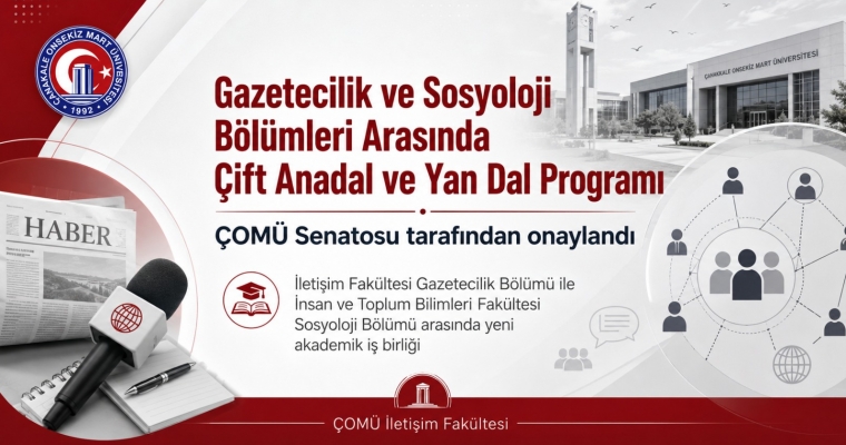 Gazetecilik ve Sosyoloji Bölümleri Arasında Çift Anadal ve Yan Dal Programı Hayata Geçiyor