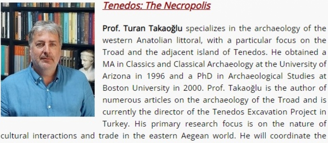Support from Harvard University's Leon Levy & Shelby White scientific publication program for the project titled "Tenedos: Necropolis" by 