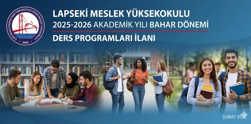  2025-2026 Akademik Yılı Güz Dönemi Ders Programları