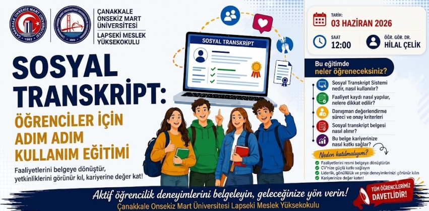 SOSYAL TRANSKRİPT KULLANIM EĞİTİMİNE DAVET