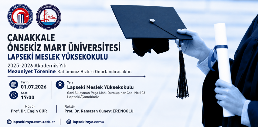 2025-2026 AKADEMİK YILI MEZUNİYET TÖRENİNE DAVET