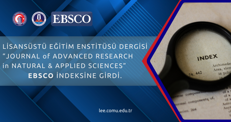 Journal of Advanced Research in Natural and Applied Sciences EBSCO İndeksine Girdi.