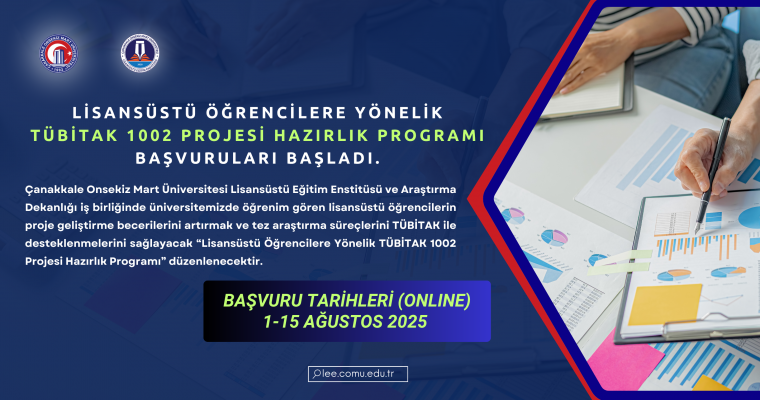Lisansüstü Öğrencilere Yönelik TÜBİTAK 1002 Projesi Hazırlık Programı