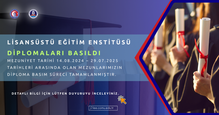 Lisansüstü Eğitim Enstitüsü Diplomaları Hk.