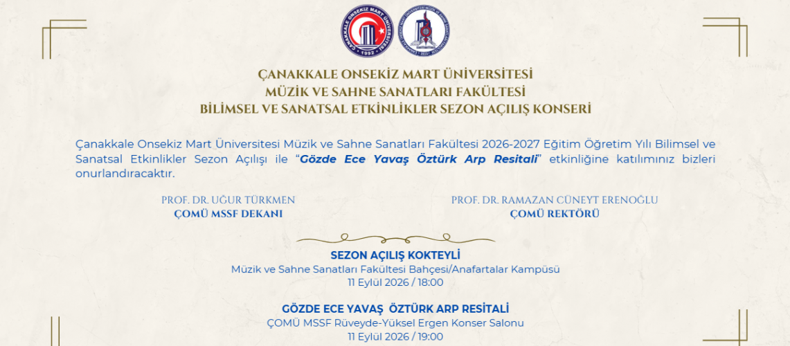 2026-2027 Bilimsel ve Sanatsal Etkinlikler Sezon Açılış Konseri