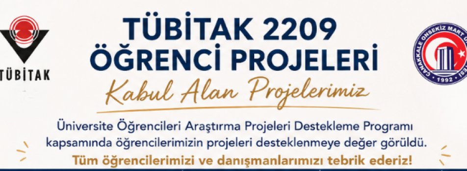 TÜBİTAK 2209 Öğrenci Projelerinde Bölümümüzden Büyük Başarı