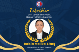 SBKY Mezunumuz Rabia Melike Eltaş, Gelir Uzman Yardımcısı Olarak Göreve Başladı