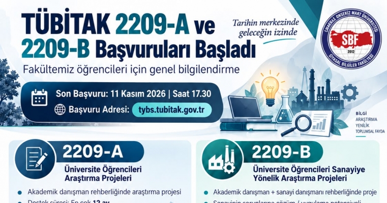 TÜBİTAK 2209-A ve 2209-B Başvuruları Başladı