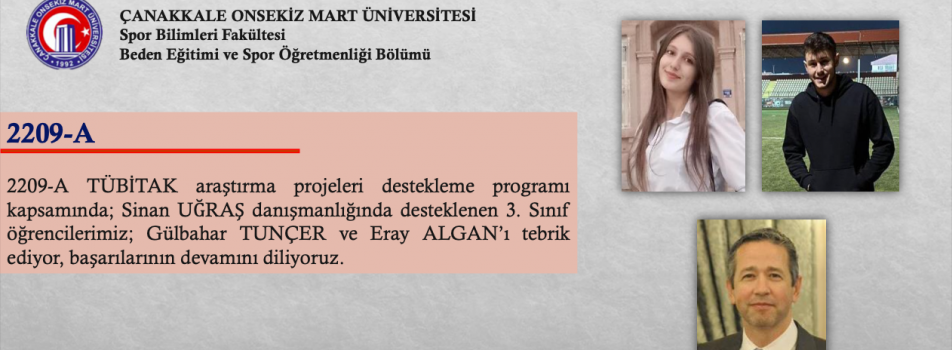 Bölümümüz öğrencileri Gülbahar Tuncer ve Eray Algan'ın Projesi TUBİTAK tarafından kabul edildi