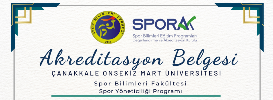 Spor Yöneticiliği Bölümümüz SPORAK Tarafından Akredite Edildi
