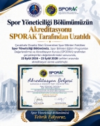 Spor Yöneticiliği Programının Akreditasyonu Uzatıldı.