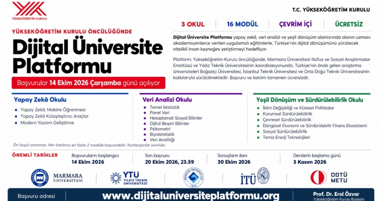 YÖK Dijital Üniversite Platformu Başvuruları Başladı
