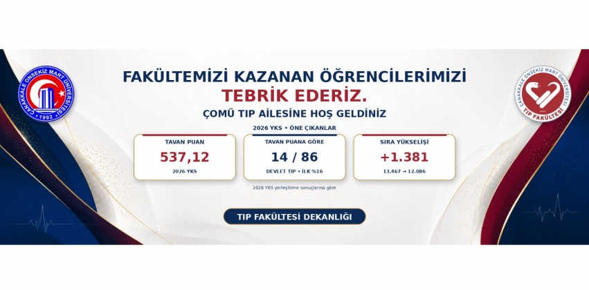 Fakültemizi kazanan öğrencilerimizi tebrik ederiz.