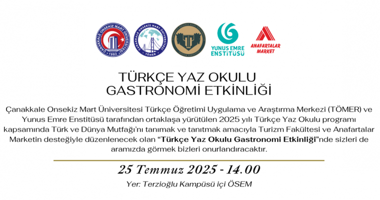 Türkçe Yaz Okulu Gastronomi Etkinliği