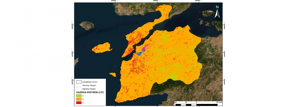 Çanakkale İli  Orman Yangını Risk Haritası - Haziran