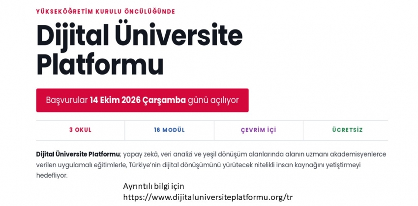 Dijital Üniversite Platformu Duyurusu
