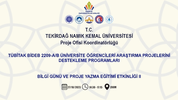 II. TÜBİTAK BİDEB 2209-A/B Bilgi Günü ve Proje Yazma Eğitimi